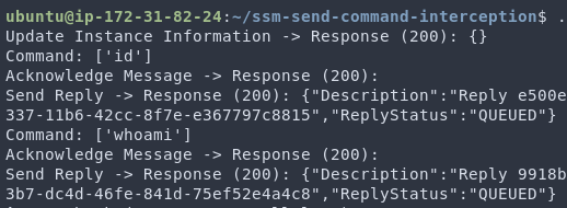 Showing the interception of an SSM message