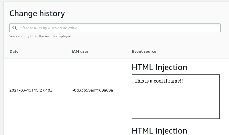 Showing the iframe injection